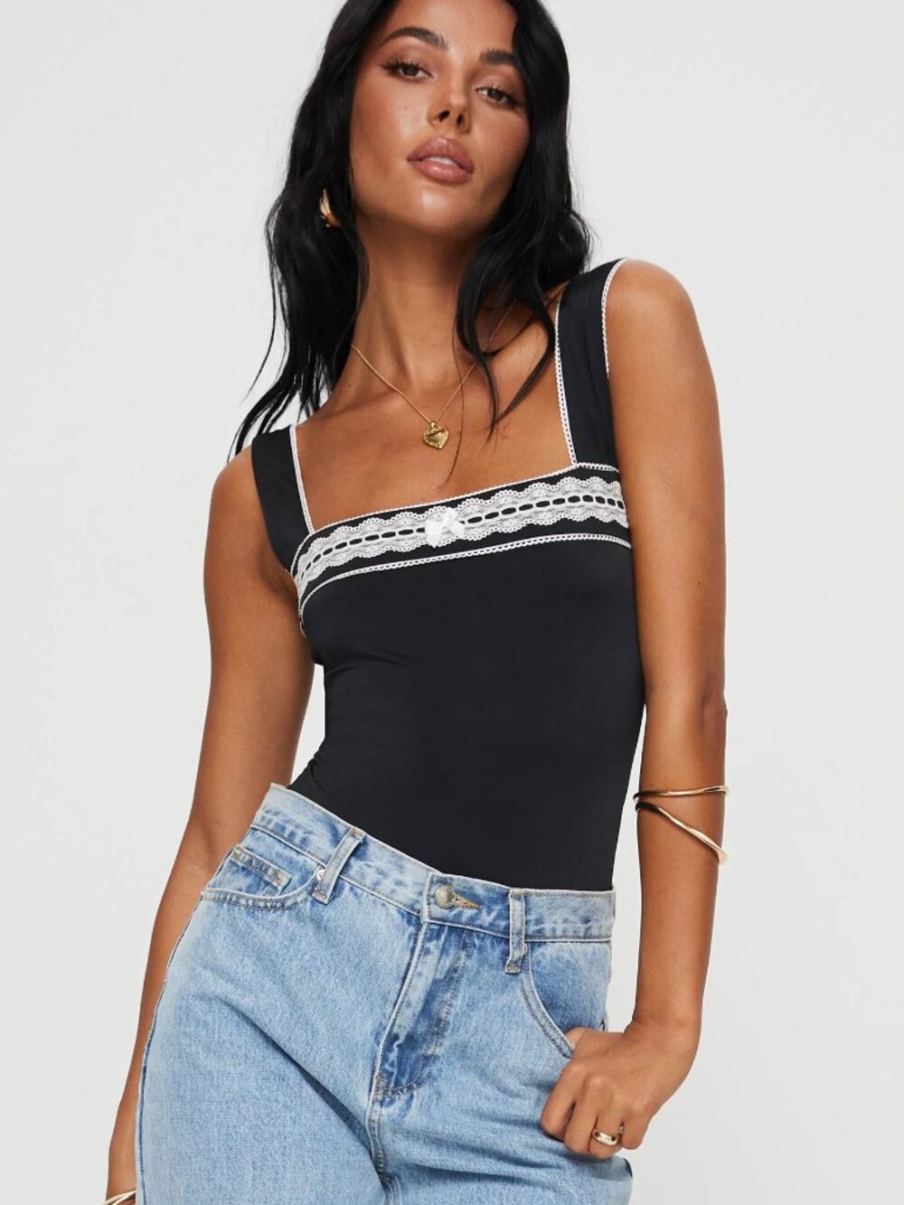Princess Polly Keating Black Bodysuit